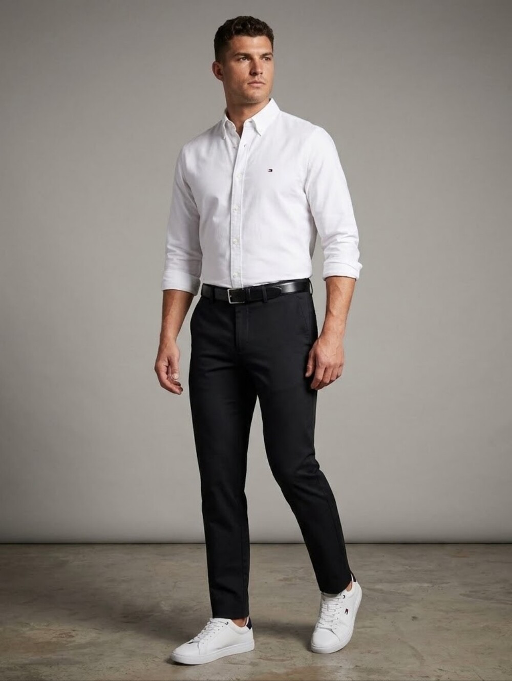 Tommy Hilfiger Modern Fit TH Flex Stretch Black Pants 32W x 30L